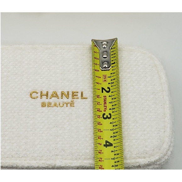 Authentic Chanel Cosmetic Bag White Gold - Picture 4 of 5